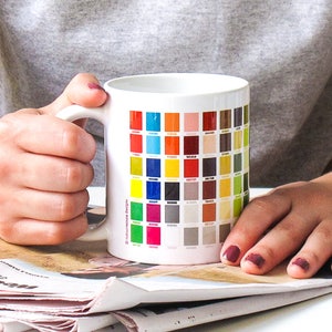 Colorful Mug, Hex Codes, RGB, Graphic Design, Gradient, Color Swatches, Gift for Designer, Computer Graphics, Dishwasher, Microwave Safe