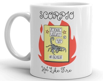 Scorpio Mug, Signs of the Zodiac, Astrology, Funny, Cute, October, November, Birthday, Gift for Scorpio, Novelty Gift, Friend, Co-Worker