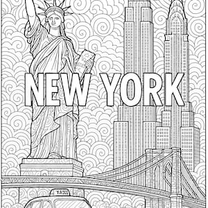 Colouring page, new york, digital art