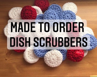 Made To Order 3 pack reusable, Non- scratching Dish Scrubber , eco friendly,  dishwasher safe, kitchen snd household cleaning sponge