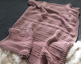 Pink baby blanket , crochet baby blanket,  Nursery Decor