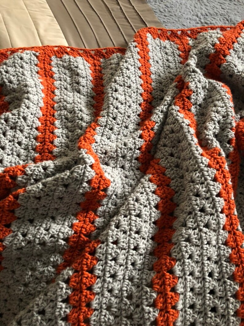 Blanket Gray Crochet Blanket Throw Blanket Crochet Throw Chunky Crochet Throw Grey Blanket Grey Throw Blanket Crochet Blankets