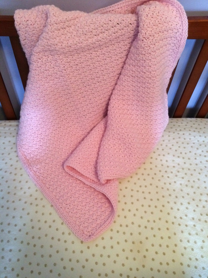 Signature baby blanket in pink pink baby swaddle pink Etsy