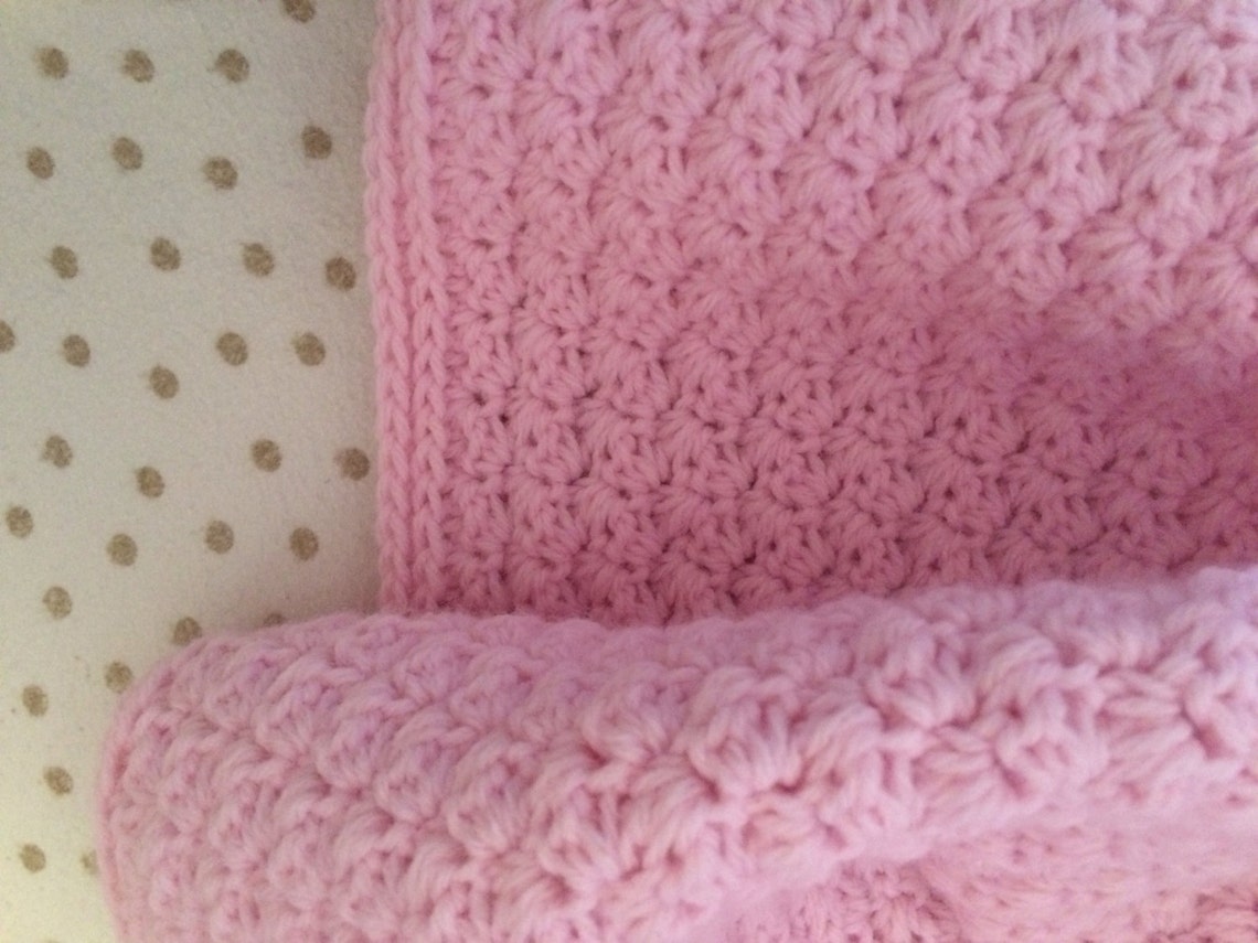 Signature baby blanket in pink pink baby swaddle pink Etsy