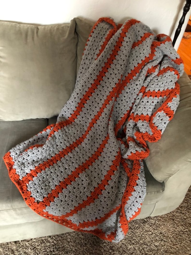 Blanket Gray Crochet Blanket Throw Blanket Crochet Throw Chunky Crochet Throw Grey Blanket Grey Throw Blanket Crochet Blankets