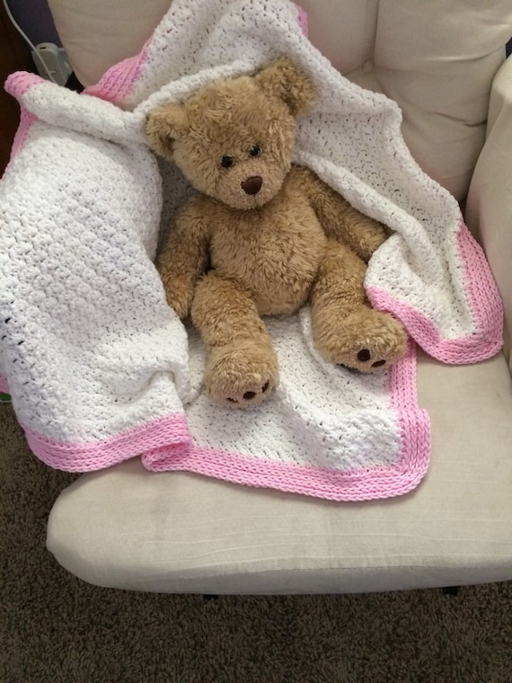 White baby blanket Receiving blanket Etsy