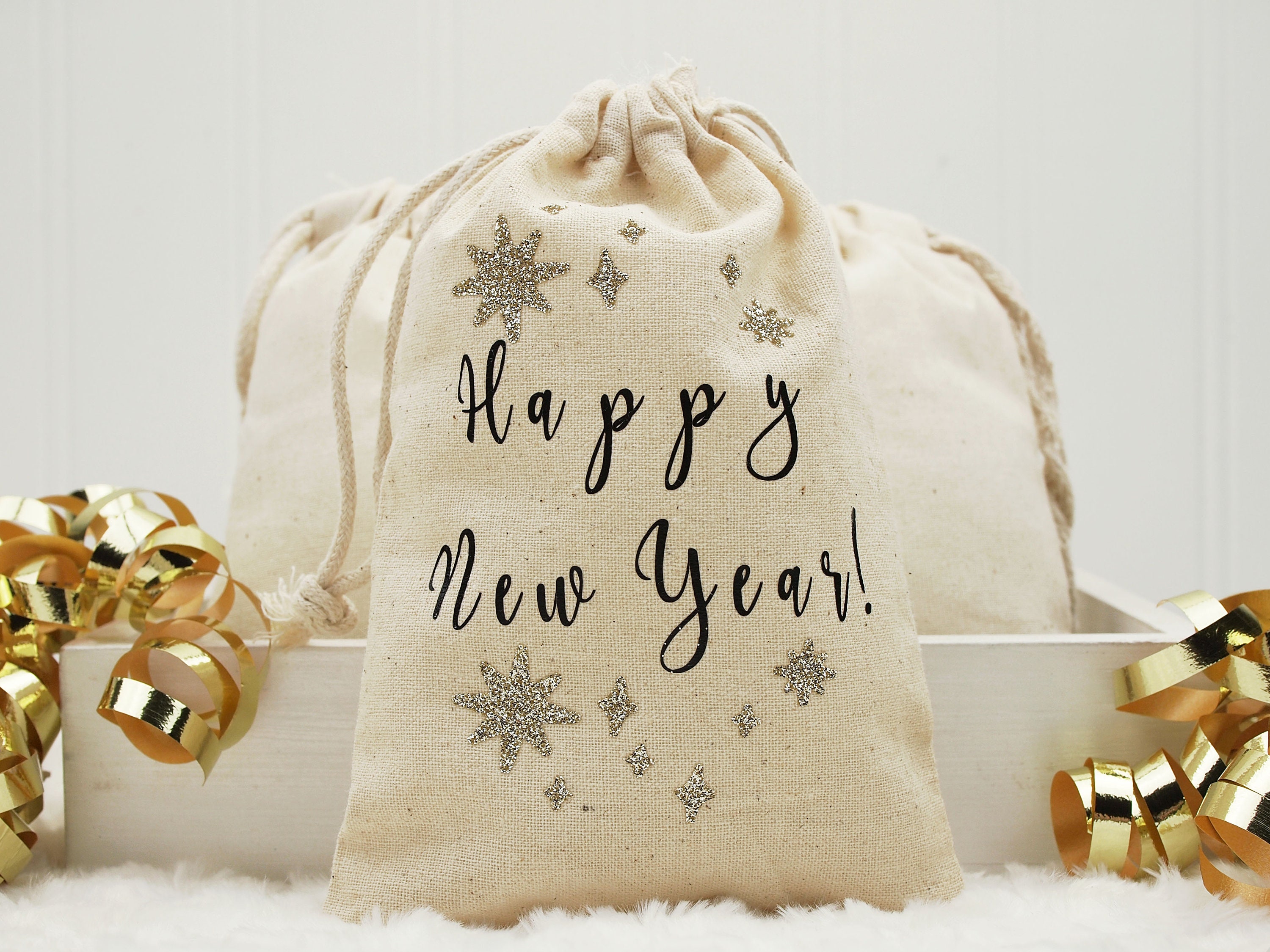Happy New Year Favor Bags New Years Favor Bag New Years | Etsy
