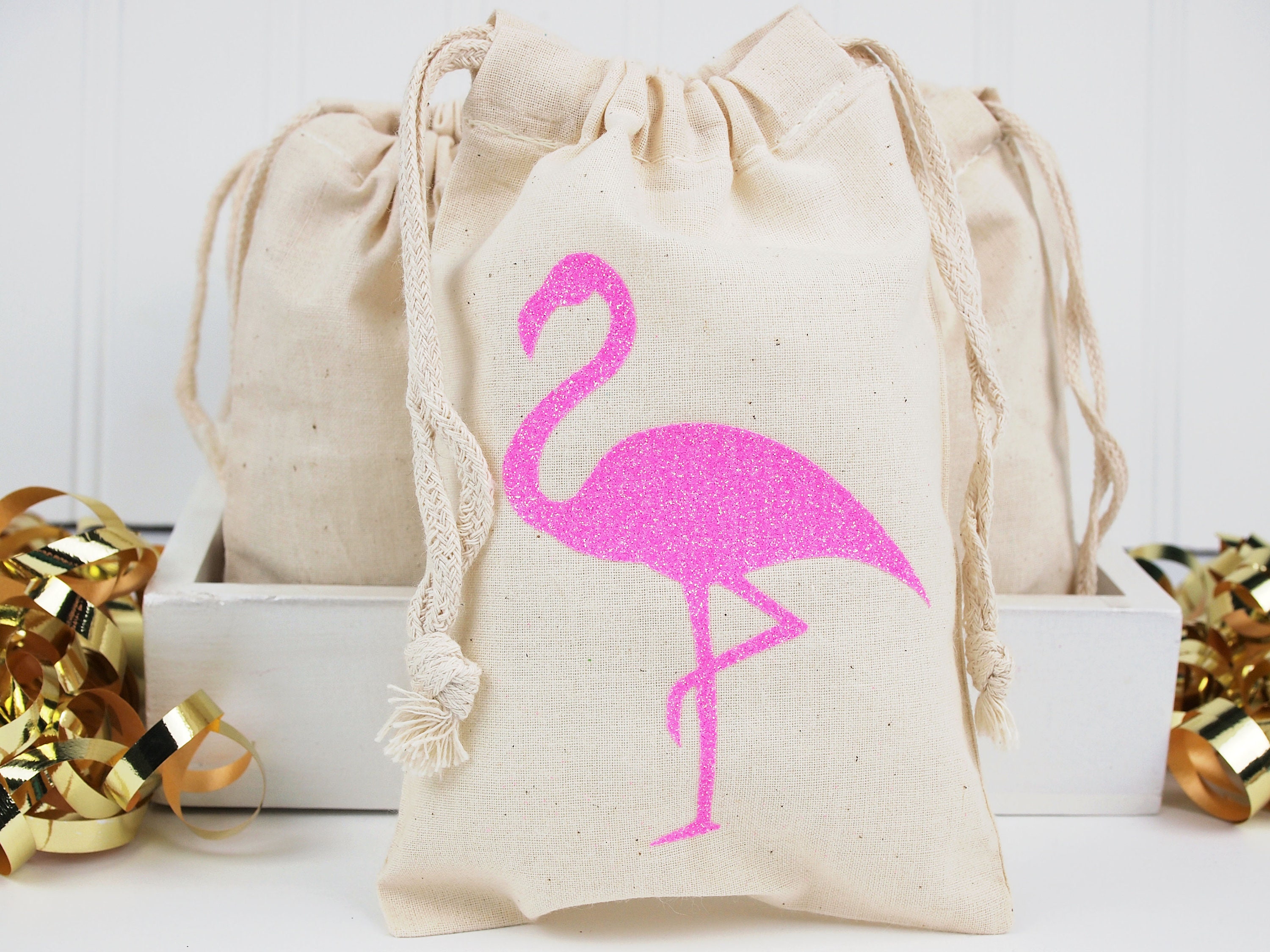 Flamingo Party Favor Bags Flamingo Gift Bag Flamingo Goody Etsy