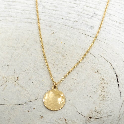 Hammered Circle Pendant Hammered Gold 