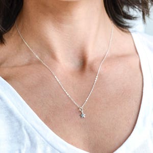 Sterling Silver, Dainty Star Necklace, Silver Star, Reach for the Stars, Shooting Star Necklace, Simple Tiny Star Jewelry image 1