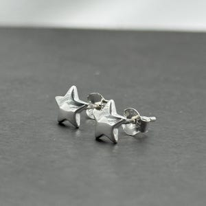 Simple Star Studs in Sterling Silver, Post Earring for Comfortable Everyday Wear