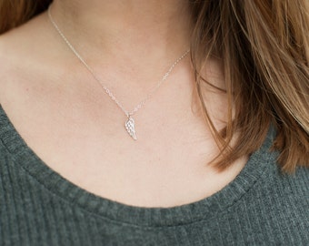 Tiny Angel Wing Necklace, Sterling Silver Angel Wing Necklace Silver, Sympathy Gift Necklace, Infant Loss Jewelry, Miscarriage Necklace