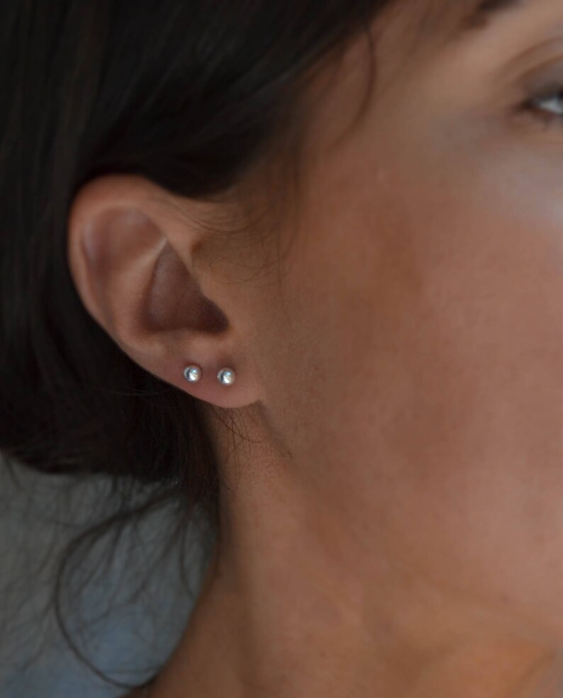 4mm Gold Ball Stud Earrings Pair 4mm Ball Post Cartilage Etsy