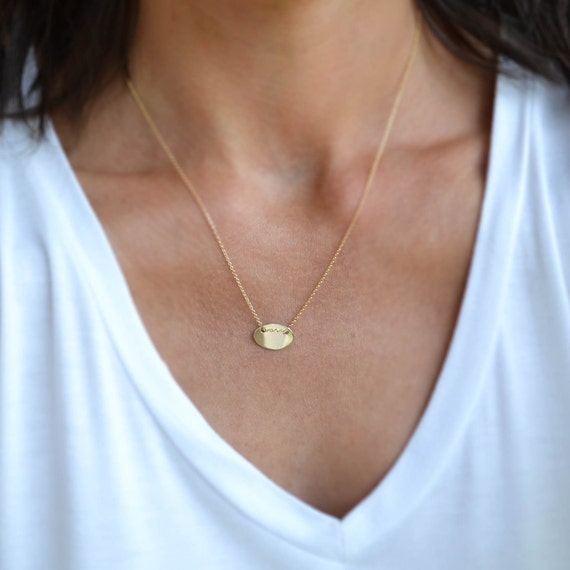 Sterling silver oval circle necklace Sterling silver oval circle necklace