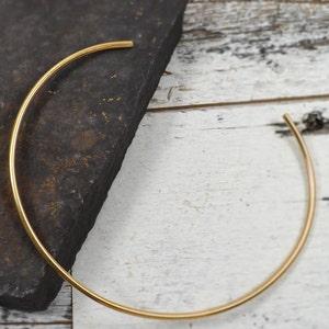 Eternity Collar, 14k Gold Filled Neck Choker, Sterling Silver Neck Collar, Hard Metal Choker, Day Collar Discreet