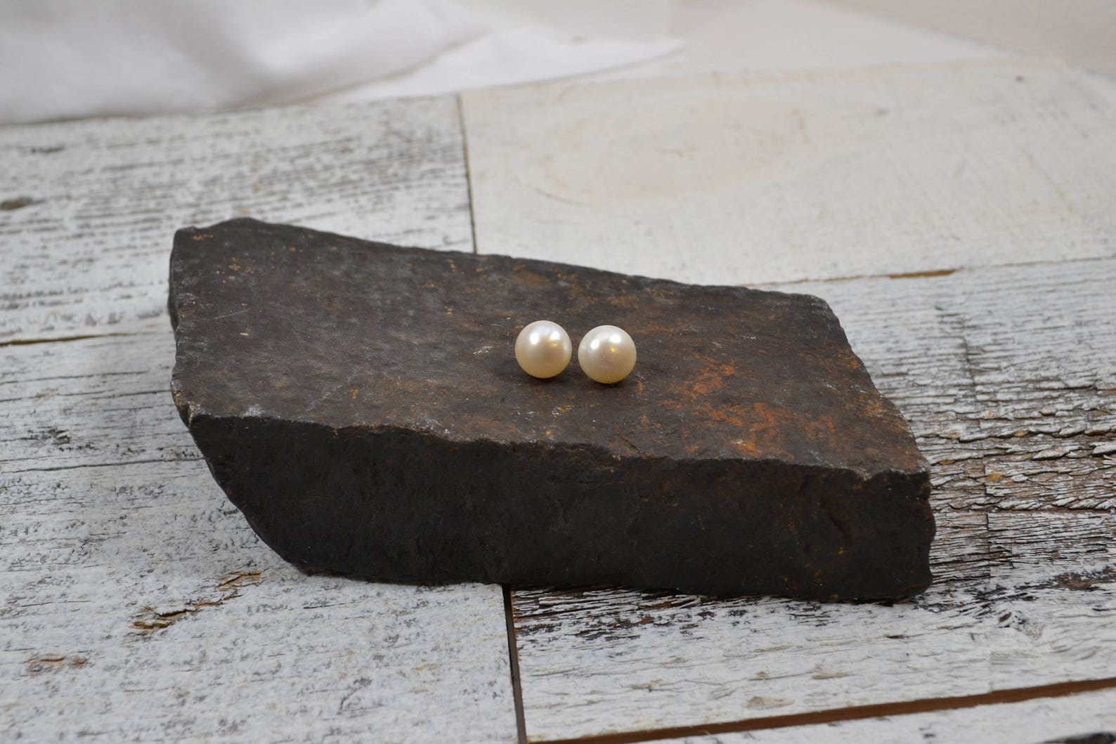 Large Real Pearl Stud Earring Freshwater Pearl Studs Real Etsy