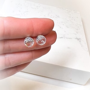Clous d&#39;oreilles boule de cristal, Clous en cristal dorés, Clous de mariage, Tiges en argent sterling, Cadeaux de demoiselles d&#39;honneur en cristal transparent, Boucles d&#39;oreilles boule disco