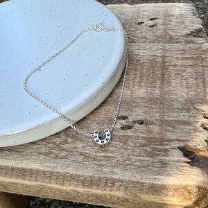 Tiny Horseshoe Bracelet, Equestrian, Luck Necklace, Delicate Chain Choker Necklace, Silver Horse Shoe Necklace, Gold Luck Charm Necklace