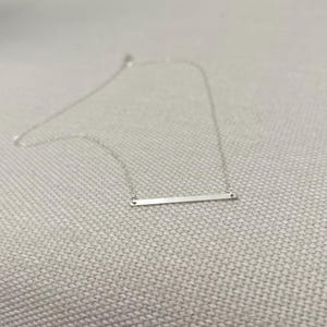 Minimalist sterling silver necklace gift for her, dainty bar necklace simple elegant jewelry gift idea for everyday wear