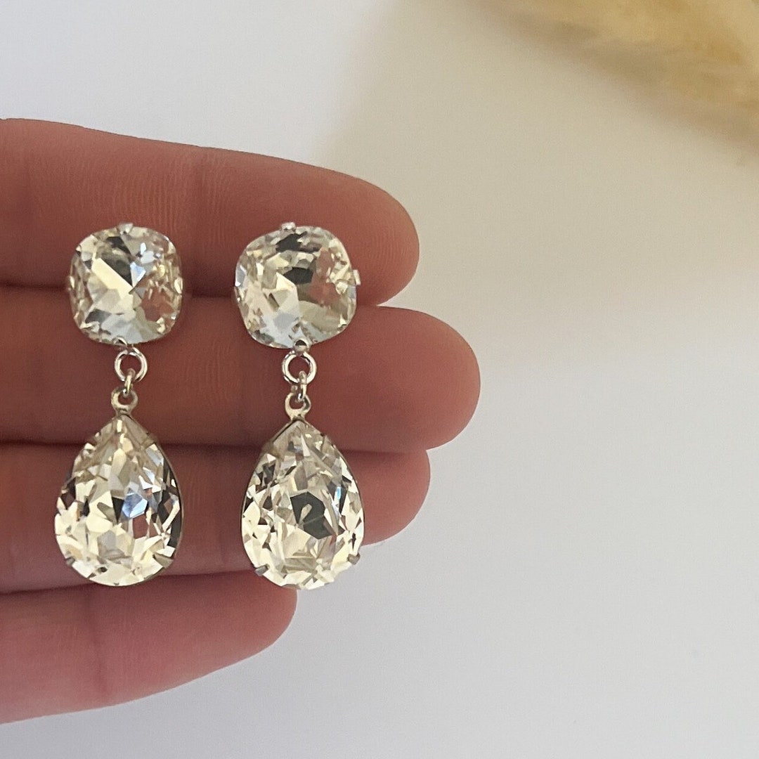 Aretes Estilo Halo De Diamantes De 0,04 CTW Y Piedras Preciosas De Pla