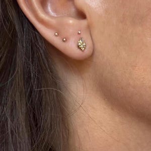 2mm Solid 14K Gold Ball Post Earring, 2mm Ball Stud Earrings, Tiny Dot Earring