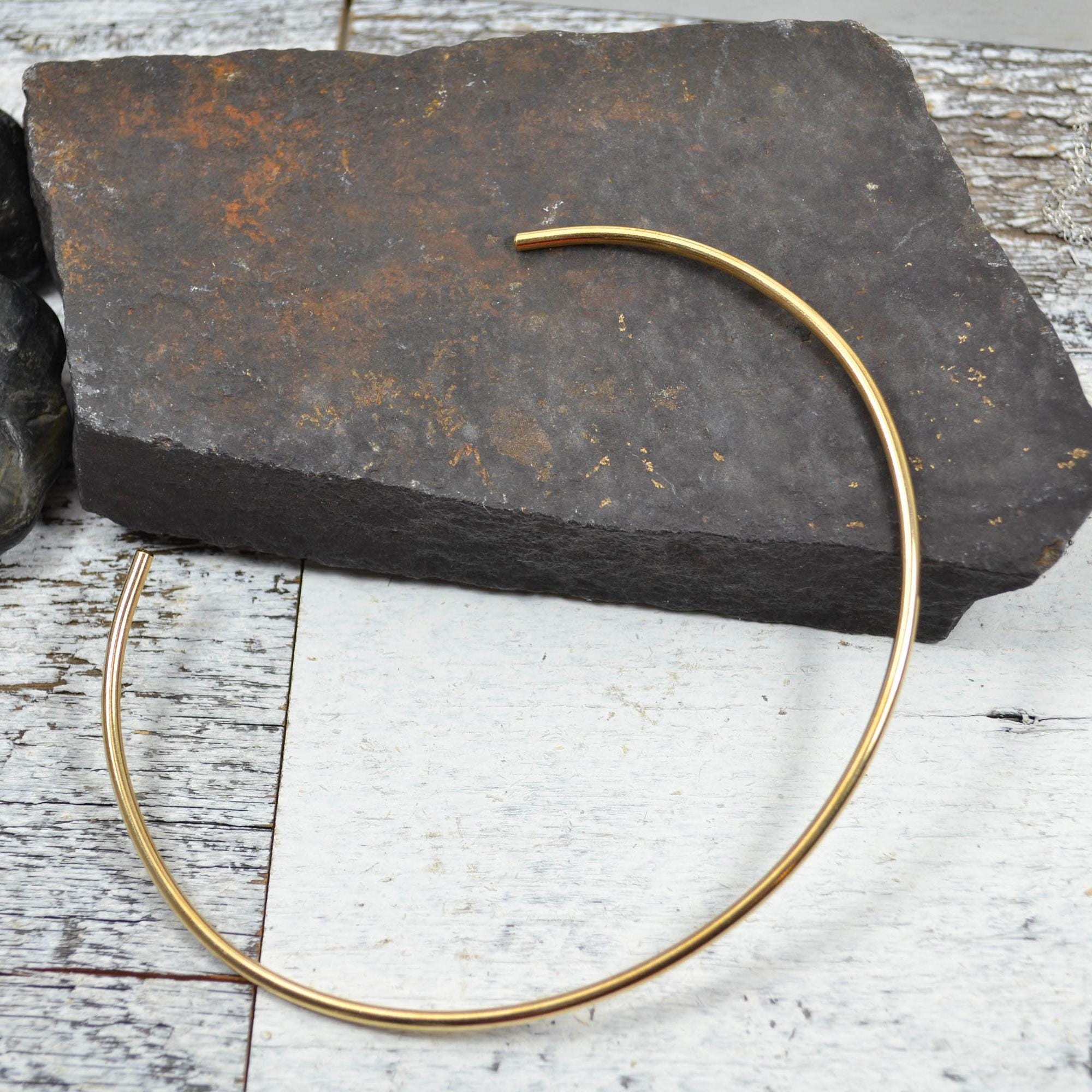14k Gold Filled Neck Cuff, Gold Filled Neck Collar, Open Neck 
