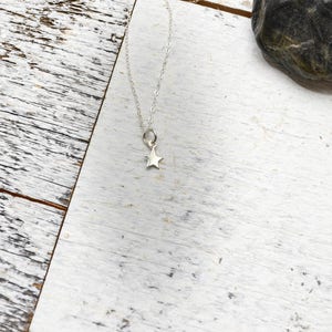 Sterling Silver, Dainty Star Necklace, Silver Star, Reach for the Stars, Shooting Star Necklace, Simple Tiny Star Jewelry image 2