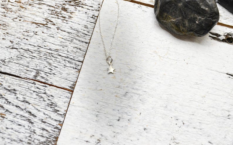 Sterling Silver, Dainty Star Necklace, Silver Star, Reach for the Stars, Shooting Star Necklace, Simple Tiny Star Jewelry image 2