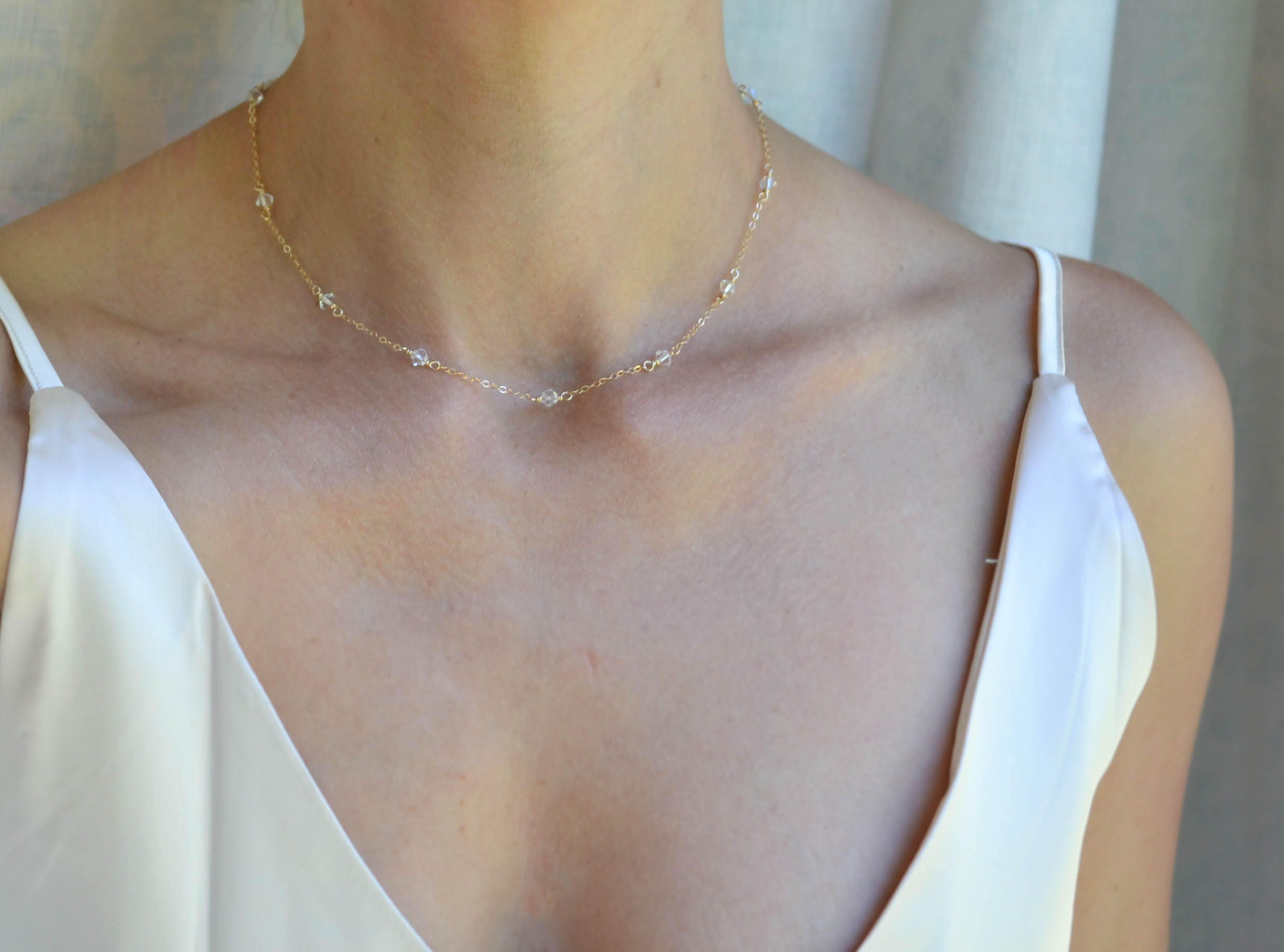 Crystal Station Necklace Tin Cup 