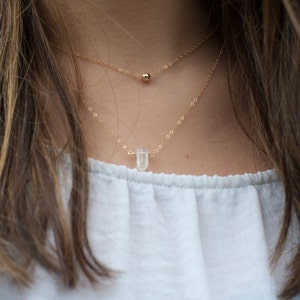 Single Shiny Ball Necklace in Sterling Silver or Gold Filled Necklace, Tiny Dot Choker, Minimalist Bead Necklace, Bridesmaid Gift