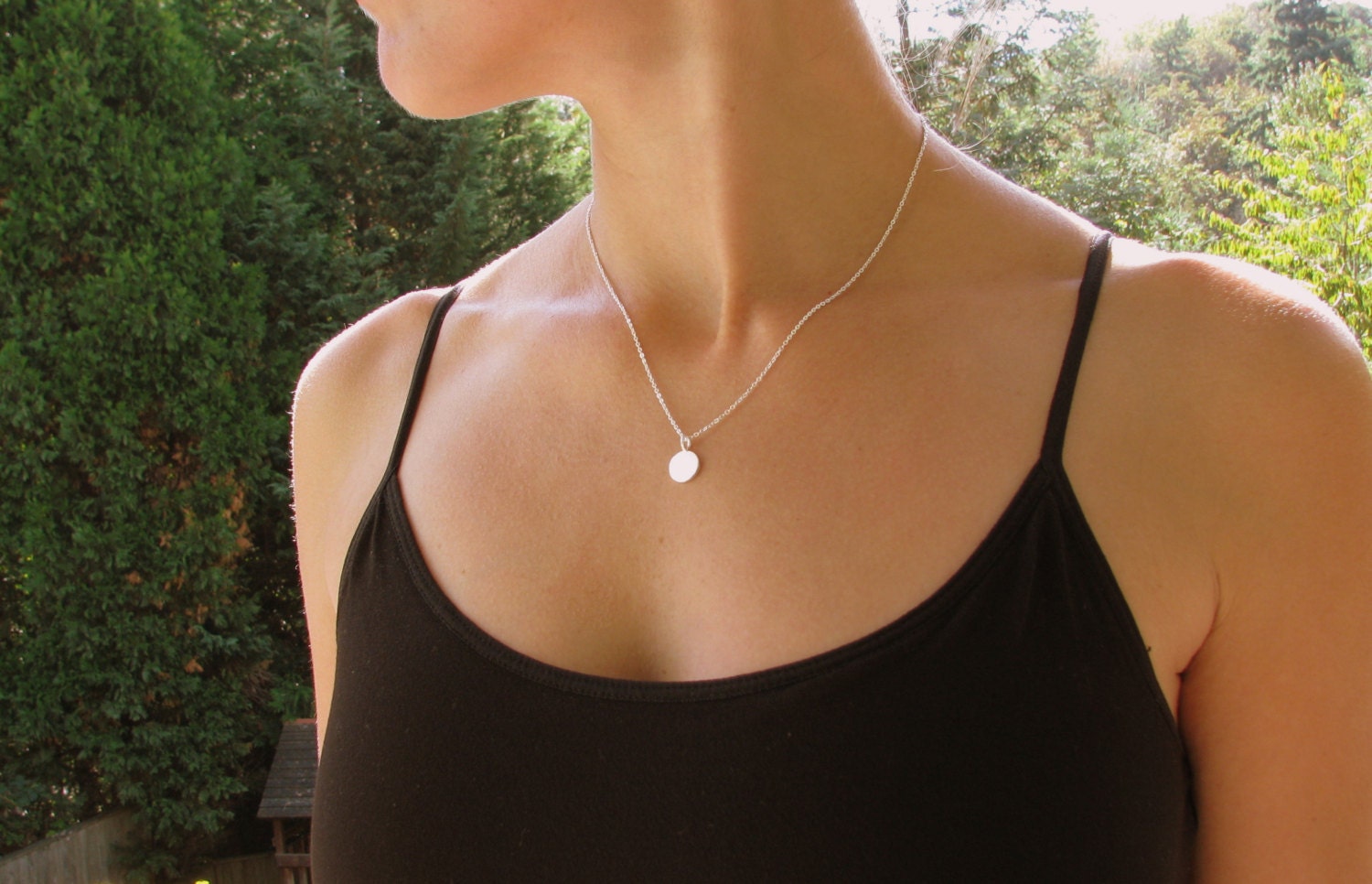Tiny Dot Sterling Silver Necklace Small 