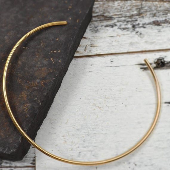 14k Gold Filled Neck Cuff, Gold Filled Neck Collar, Open Neck 