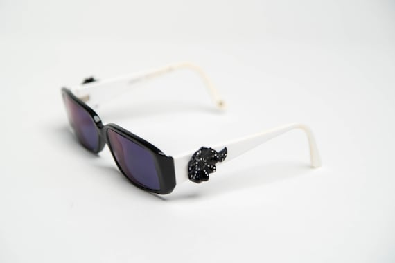 Vintage Versace Sunglasses in White/Black with Flo