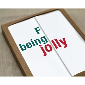 Boxed Set - F Being Jolly - 5 cards - Funny Christmas / Holiday Card