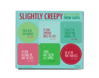 Creepy Notes From Santa - Funny Gift Stickers - Gift Wrap