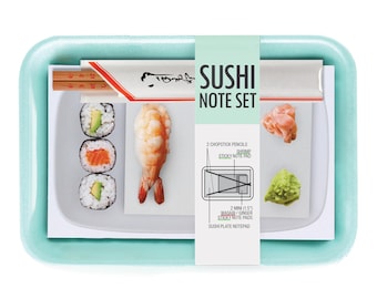 Sushi Notepad and Sticky Notes Set - Funny Stationery Gift Set - Unique Gift for sushi lover friend - Mother's Day gift for mom - Birthday