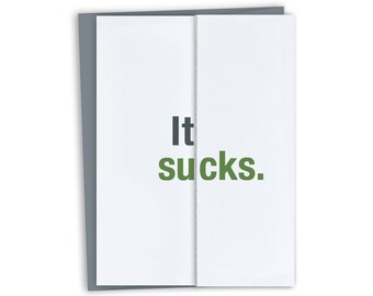 Funny Graduation Card, Sarcastic 18th Birthday - It Sucks
