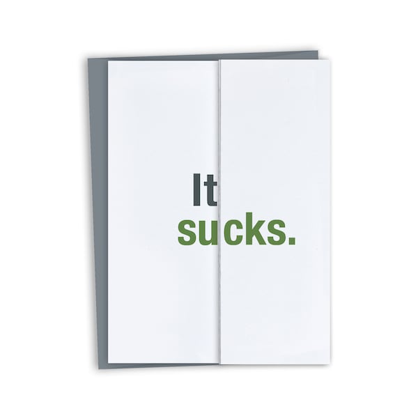 Funny Graduation Card / It sucks / Sarcastic Graduation Card