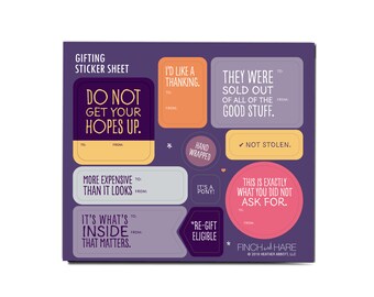 Funny Gift Wrapping Stickers – Sarcastic Holiday Gift Tags (10 Stickers)