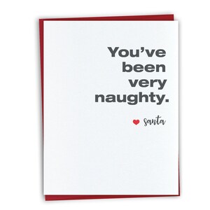You&#39;ve been very naughty. Funny christmas card. Funny holiday card. Card for girlfriend. Card for boyfriend. A creepy note from Santa card