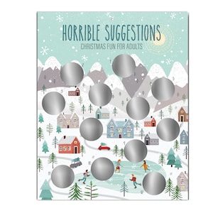 12-Day Funny Scratch-off Advent Calendar of Horrible Suggestions - Adult Christmas Countdown - Funny Christmas Gift Funny Stocking Stuffer