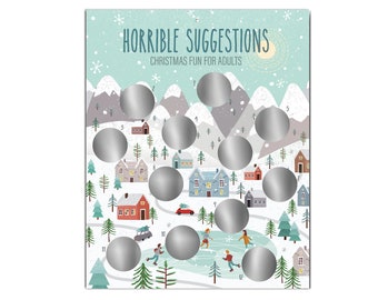 12-Day Funny Scratch-off Advent Calendar of Horrible Suggestions - Adult Christmas Countdown - Funny Christmas Gift Funny Stocking Stuffer