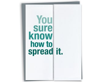 Spread it Christmas Card / Ho / Funny Holiday Card  /Naughty Holiday Card / Foldout Greeting card / Holiday Party Card / for friend