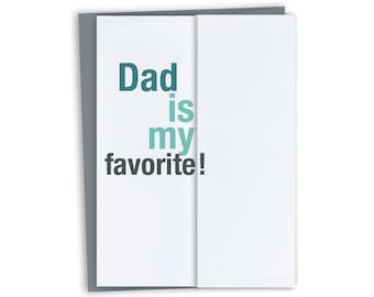 Funny Mother's Day Card - Dad is my (or our) favorite - Card for Mom Sarcastic Mother's Day Gift - First Mother's Day from kids from son