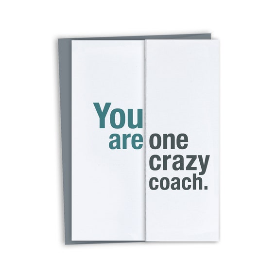 funny thank you card for coach crazy coach thank you card for coach