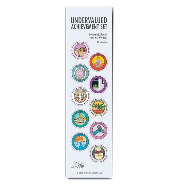 Undervalued Achievement Sticker Set - Funny Award Stickers