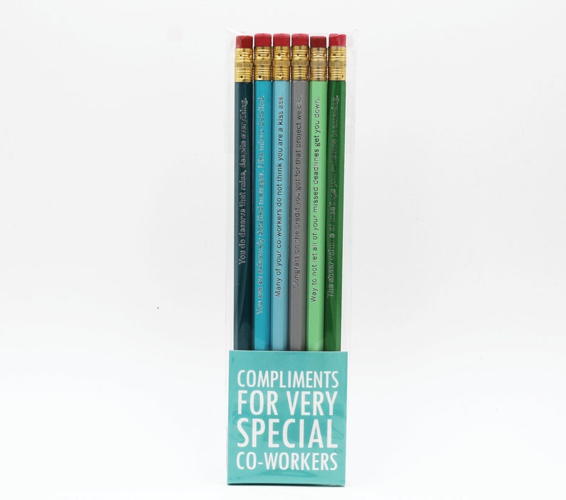 Funny Co-worker Gift Pencil Set Unique Work Gift Exchange Funny Secret Santa Gift White Elephant Gift image 1