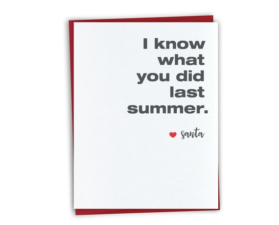I Know What You Did Last Summer Funny Holiday Card Funny Etsy I Know What You Did Last Summer Funny Holiday Card Funny Etsy