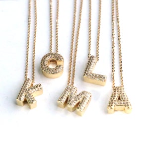10Pcs 18K Gold 26 Letters Pendant Charm Accessories ,New Copper Zircon A-Z Initials Personalized Necklace Pendant Jewelry zdjęcie 3