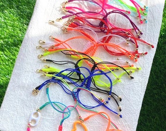 20Pcs Newest Colorful Adjustable String Woven Rope Cord for Connectors Charms Bracelets Jewelry Making Findings